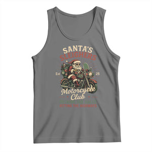 Funny Christmas Motorcycle Biker Tank Top Santas Sleighers Motorcycle Club Decking The Halls TS11 Black Heather Print Your Wear