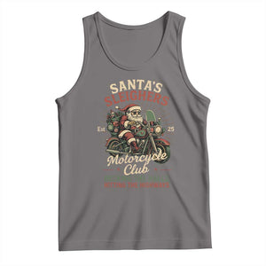 Funny Christmas Motorcycle Biker Tank Top Santas Sleighers Motorcycle Club Decking The Halls TS11 Deep Heather Print Your Wear