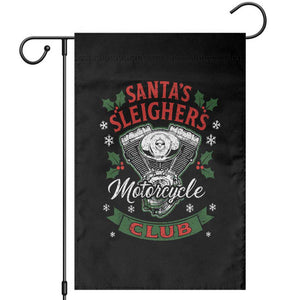 Christmas Motorcycle Biker Garden Flag Santas Sleighers Motorcycle Club TS11 Black Print Your Wear