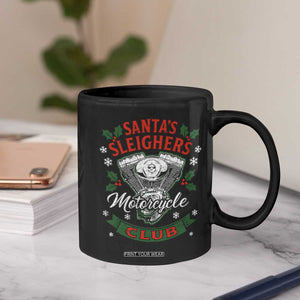 Christmas Motorcycle Biker Coffee Mug Santas Sleighers Motorcycle Club TS11 Print Your Wear