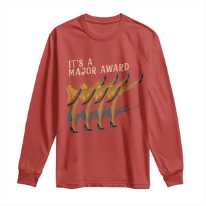 Funny Christmas Movie It's A Major Award Long Sleeve Shirt Italian Leg Lamp TS11 Red Print Your Wear