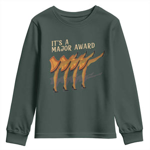 Funny Christmas Movie It's A Major Award Youth Sweatshirt Italian Leg Lamp TS11 Dark Forest Green Print Your Wear