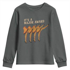Funny Christmas Movie It's A Major Award Youth Sweatshirt Italian Leg Lamp TS11 Dark Heather Print Your Wear