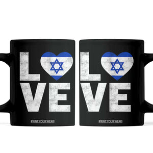 I Love Israel Jewish Gifts Star of David Israeli Coffee Mug TS11 Black Print Your Wear