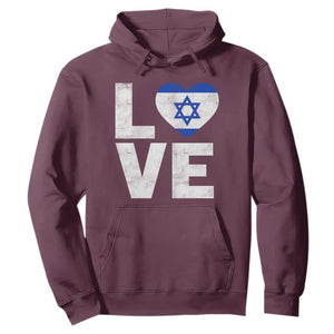 I Love Israel Jewish Gifts Star of David Israeli Hoodie TS11 Maroon Print Your Wear