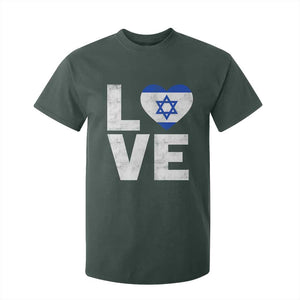 I Love Israel Jewish Gifts Star of David Israeli T Shirt For Kid TS11 Dark Forest Green Print Your Wear