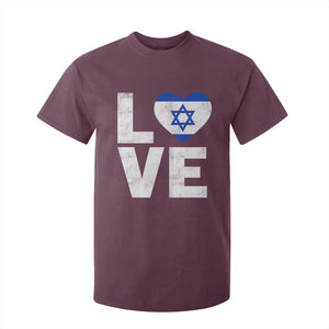 I Love Israel Jewish Gifts Star of David Israeli T Shirt For Kid TS11 Maroon Print Your Wear