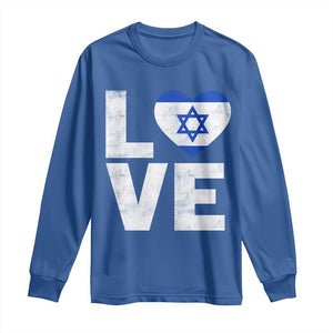 I Love Israel Jewish Gifts Star of David Israeli Long Sleeve Shirt TS11 Royal Blue Print Your Wear