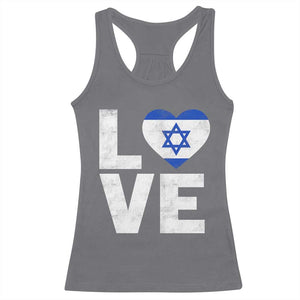 I Love Israel Jewish Gifts Star of David Israeli Racerback Tank Top TS11 Charcoal Print Your Wear