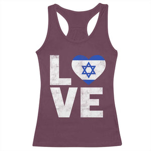 I Love Israel Jewish Gifts Star of David Israeli Racerback Tank Top TS11 Maroon Print Your Wear