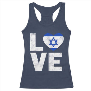 I Love Israel Jewish Gifts Star of David Israeli Racerback Tank Top TS11 Navy Print Your Wear