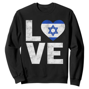 I Love Israel Jewish Gifts Star of David Israeli Sweatshirt TS11 Black Print Your Wear