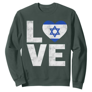 I Love Israel Jewish Gifts Star of David Israeli Sweatshirt TS11 Dark Forest Green Print Your Wear