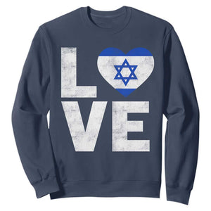 I Love Israel Jewish Gifts Star of David Israeli Sweatshirt TS11 Navy Print Your Wear