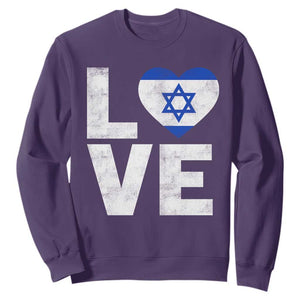 I Love Israel Jewish Gifts Star of David Israeli Sweatshirt TS11 Purple Print Your Wear