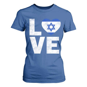 I Love Israel Jewish Gifts Star of David Israeli T Shirt For Women TS11 Royal Blue Print Your Wear
