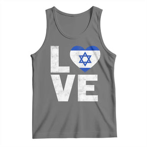 I Love Israel Jewish Gifts Star of David Israeli Tank Top TS11 Black Heather Print Your Wear