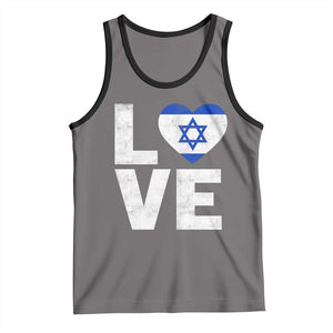 I Love Israel Jewish Gifts Star of David Israeli Tank Top TS11 Deep Heather Black Print Your Wear