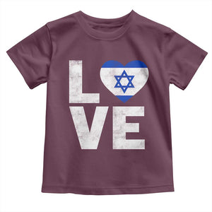 I Love Israel Jewish Gifts Star of David Israeli Toddler T Shirt TS11 Maroon Print Your Wear