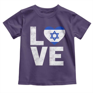 I Love Israel Jewish Gifts Star of David Israeli Toddler T Shirt TS11 Purple Print Your Wear