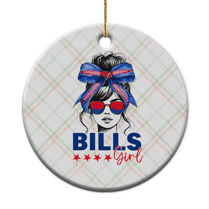 Funny BFB Football Lover Ceramic Ornament Sport Fan Game Day Messy Bun TS11 1pc Christmas Plaid Print Your Wear