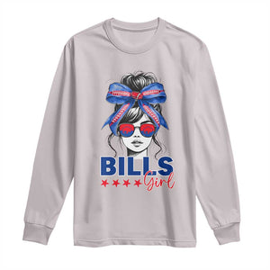 Funny BFB Football Lover Long Sleeve Shirt Sport Fan Game Day Messy Bun TS11 Ice Gray Print Your Wear