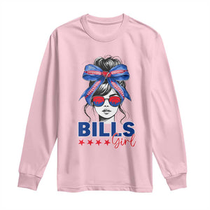 Funny BFB Football Lover Long Sleeve Shirt Sport Fan Game Day Messy Bun TS11 Light Pink Print Your Wear