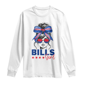 Funny BFB Football Lover Long Sleeve Shirt Sport Fan Game Day Messy Bun TS11 White Print Your Wear