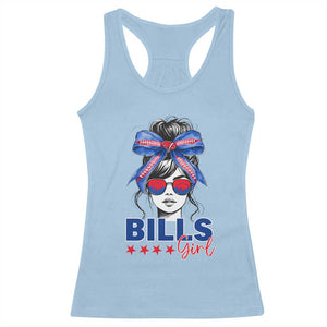 Funny BFB Football Lover Racerback Tank Top - Sport Fan Game Day Messy Bun Humor Tee TS11 Light Blue Print Your Wear