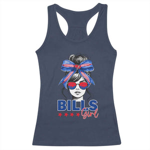 Funny BFB Football Lover Racerback Tank Top - Sport Fan Game Day Messy Bun Humor Tee TS11 Navy Print Your Wear
