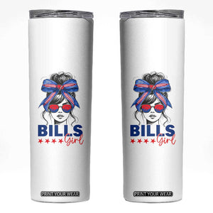 Funny BFB Football Lover Skinny Tumbler Sport Fan Game Day Messy Bun TS11 White Print Your Wear