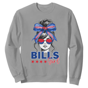 Funny BFB Football Lover Sweatshirt Sport Fan Game Day Messy Bun TS11 Sport Gray Print Your Wear