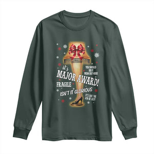 Funny Christmas Movie Long Sleeve Shirt It Is A Major Award Fragile Italian Leg Lamp TS11 Dark Forest Green Print Your Wear