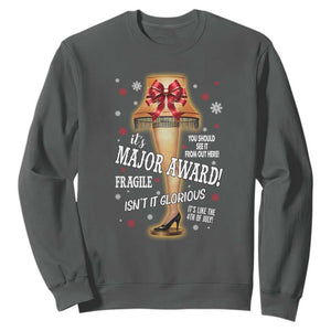 Funny Christmas Movie Sweatshirt It Is A Major Award Fragile Italian Leg Lamp TS11 Dark Heather Print Your Wear
