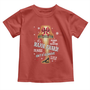 Funny Christmas Movie Toddler T Shirt It Is A Major Award Fragile Italian Leg Lamp TS11 Red Print Your Wear
