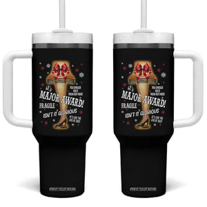 Funny Christmas Movie Tumbler With Handle It Is A Major Award Fragile Italian Leg Lamp TS11 One Size: 40 oz Black Print Your Wear