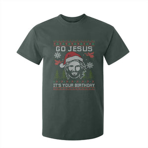 Funny Go Jesus It Is Your Birthday T Shirt For Kid Christian Christmas Party TS11 Dark Forest Green Print Your Wear