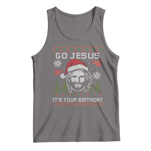 Funny Go Jesus It Is Your Birthday Tank Top Christian Christmas Party TS11 Deep Heather Print Your Wear