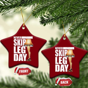 Funny Never Skip Leg Day Christmas Movie Ceramic Ornament Italian Leg Lamp TS11 Print Your Wear