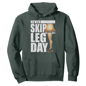 Funny Never Skip Leg Day Christmas Movie Hoodie Italian Leg Lamp TS11 Dark Forest Green Print Your Wear