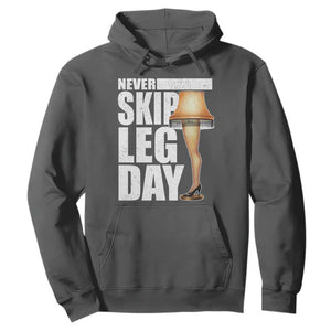 Funny Never Skip Leg Day Christmas Movie Hoodie Italian Leg Lamp TS11 Dark Heather Print Your Wear