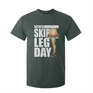 Funny Never Skip Leg Day Christmas Movie T Shirt For Kid Italian Leg Lamp TS11 Dark Forest Green Print Your Wear