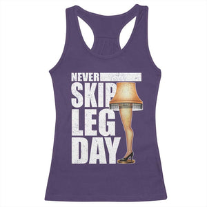 Funny Never Skip Leg Day Christmas Movie Racerback Tank Top Italian Leg Lamp TS11 Purple Print Your Wear