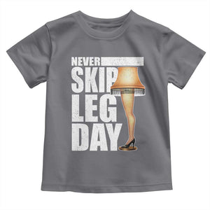 Funny Never Skip Leg Day Christmas Movie Toddler T Shirt Italian Leg Lamp TS11 Charcoal Print Your Wear