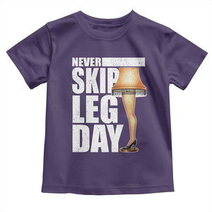 Funny Never Skip Leg Day Christmas Movie Toddler T Shirt Italian Leg Lamp TS11 Purple Print Your Wear