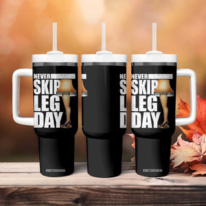 Funny Never Skip Leg Day Christmas Movie Tumbler With Handle Italian Leg Lamp TS11 Print Your Wear