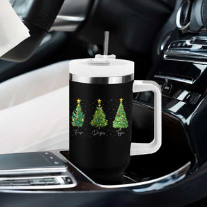 Funny Subtle FDT Resist Christmas Tumbler With Handle Fraser Douglass Trojan Xmas Tree TS11 Print Your Wear