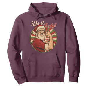 Funny Christmas Do It Lady Hoodie Mustache Guy Meme Santa Cosplay TS11 Maroon Print Your Wear