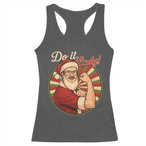 Funny Christmas Do It Lady Racerback Tank Top Mustache Guy Meme Santa Cosplay TS11 Dark Heather Print Your Wear