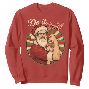 Funny Christmas Do It Lady Sweatshirt Mustache Guy Meme Santa Cosplay TS11 Red Print Your Wear